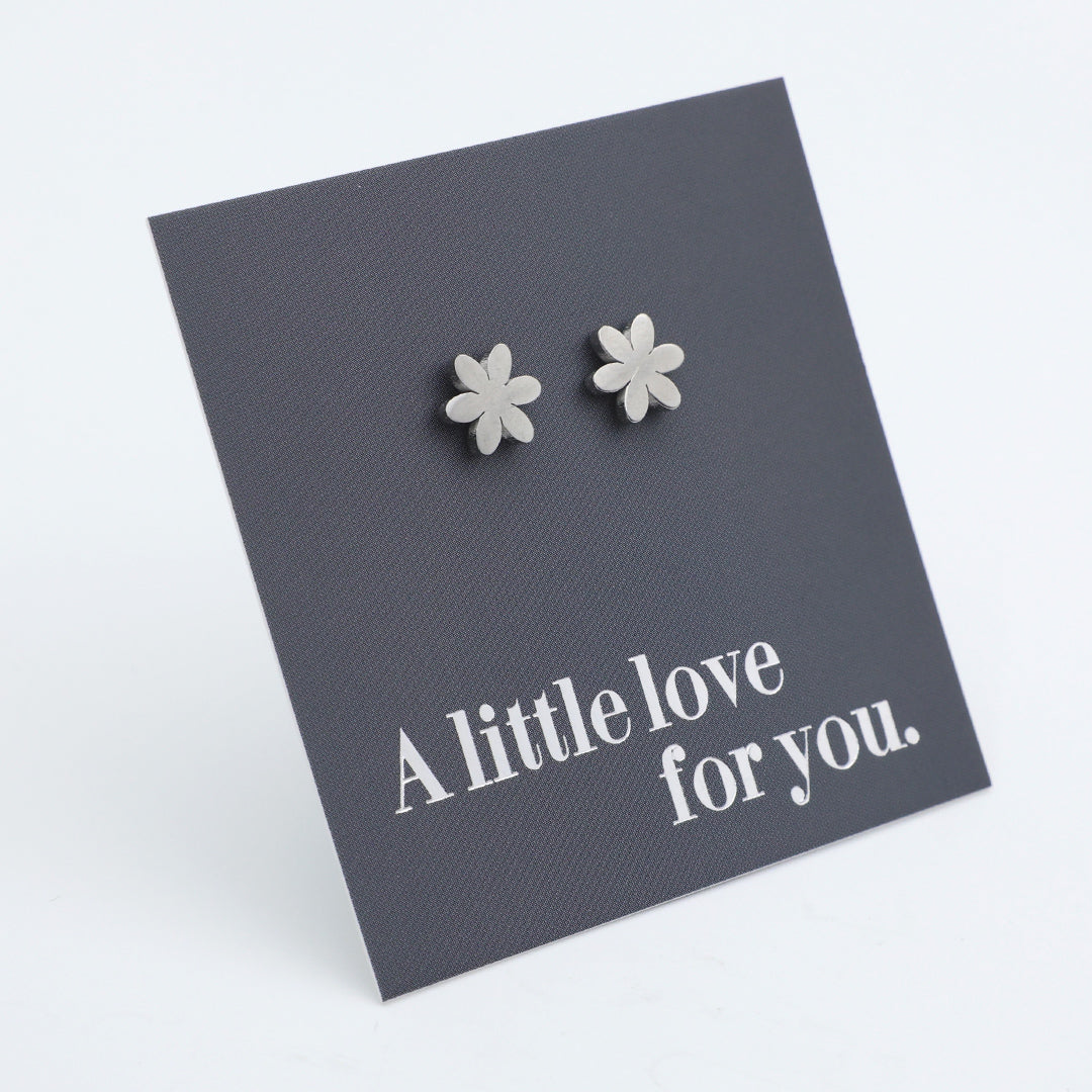 Stainless Steel Earring Studs - A Little Love For You - PRETTY FLOWERS