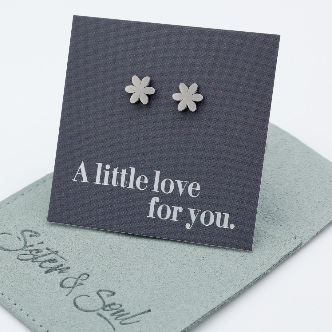 Stainless Steel Earring Studs - A Little Love For You - PRETTY FLOWERS