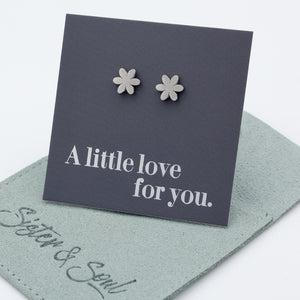 Stainless Steel Earring Studs - A Little Love For You - PRETTY FLOWERS