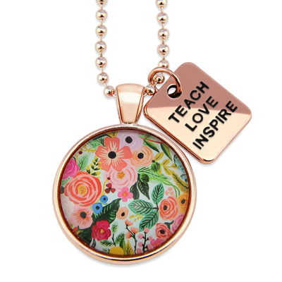 Heart & Soul Collection - Rose Gold 'TEACH LOVE INSPIRE' Necklace - Amelia (10235)