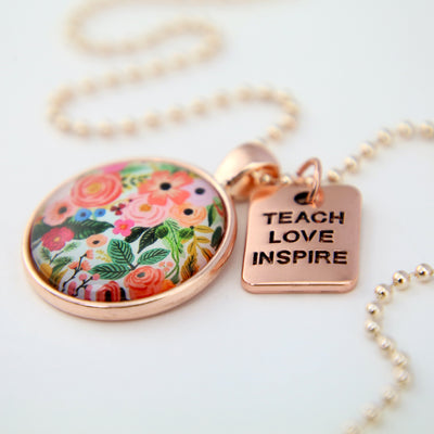 Heart & Soul Collection - Rose Gold 'TEACH LOVE INSPIRE' Necklace - Amelia (10235)