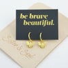 HUGGIES - Be Brave Beautiful - 18K Gold Sterling Silver Hoops with Bee Charm (8602-R)