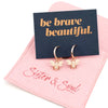 HUGGIES - Be Brave Beautiful - 18K Rose Gold Sterling Silver Hoops with Bee Charm (8101-F)