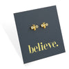 Bumble Bee Studs - Gold Sterling Silver - Believe (2412-R)