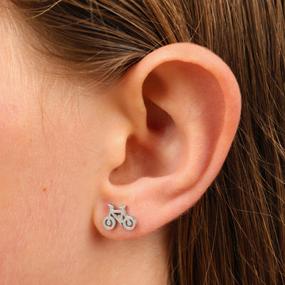 Stainless Steel Earring Studs - Oh, The Places You Will Go - BICYCLES