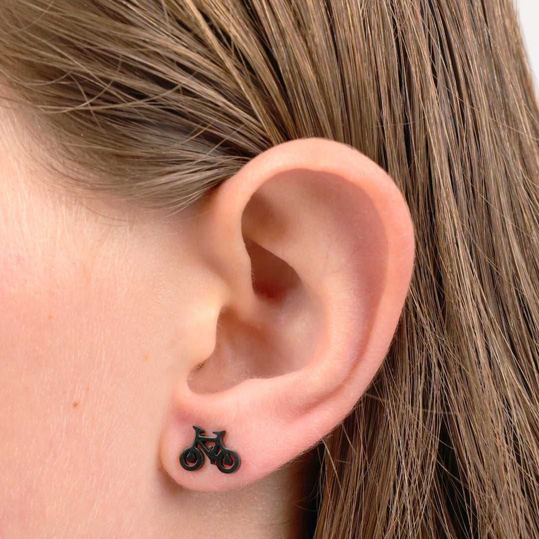 Stainless Steel Earring Studs - Oh, The Places You Will Go - BICYCLES