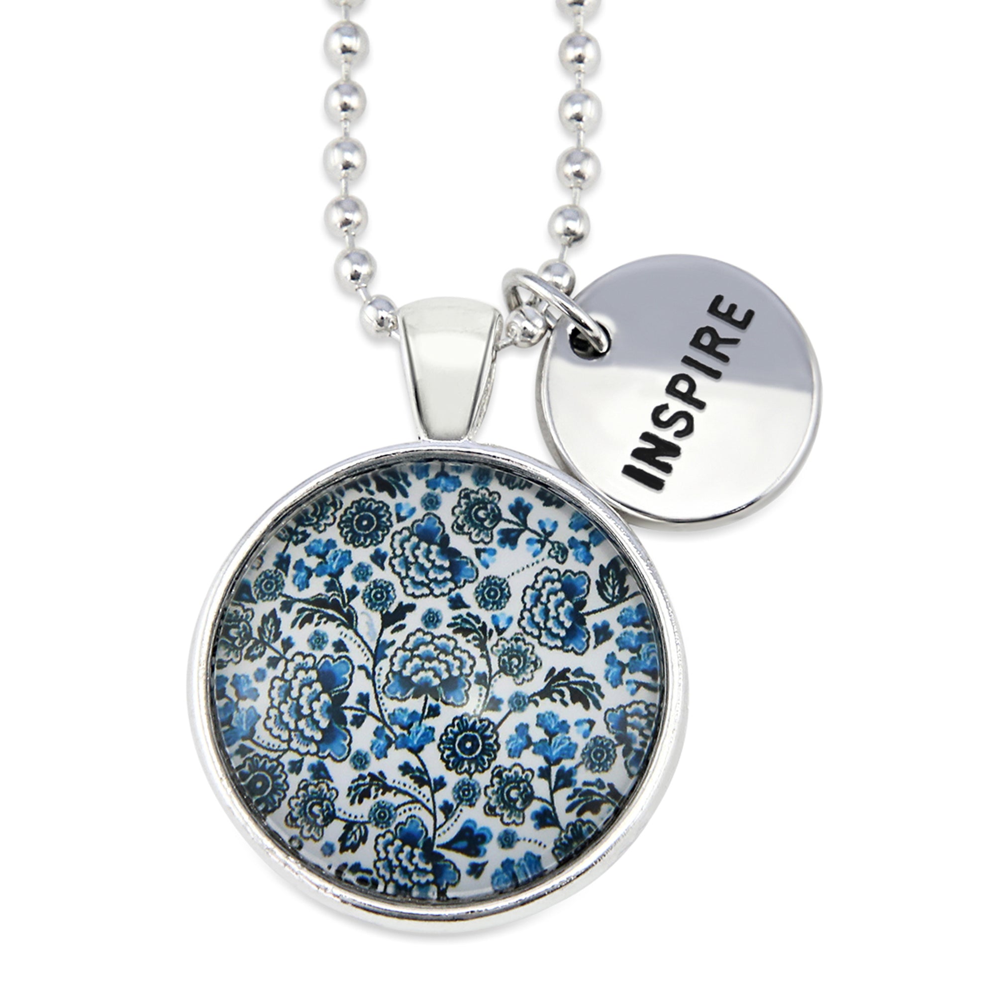 Blue Collection - Bright Silver 'INSPIRE' Necklace - Blue Danube (10613)