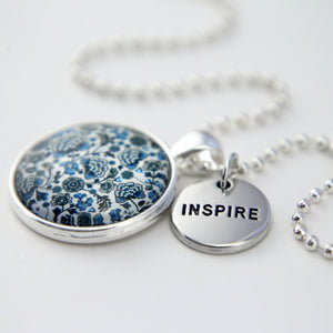 Blue Collection - Bright Silver 'INSPIRE' Necklace - Blue Danube (10613)