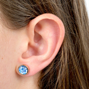 You Are Amazing - Rose Gold Stainless Steel 8mm Circle Studs - BLUEY (12554)