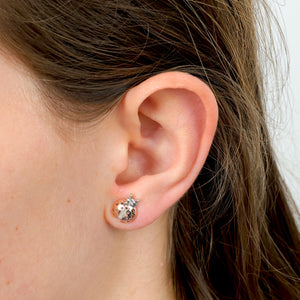 Bold Beetle - Sterling Silver Studs With Rose Gold - You Are Lovely (12863)