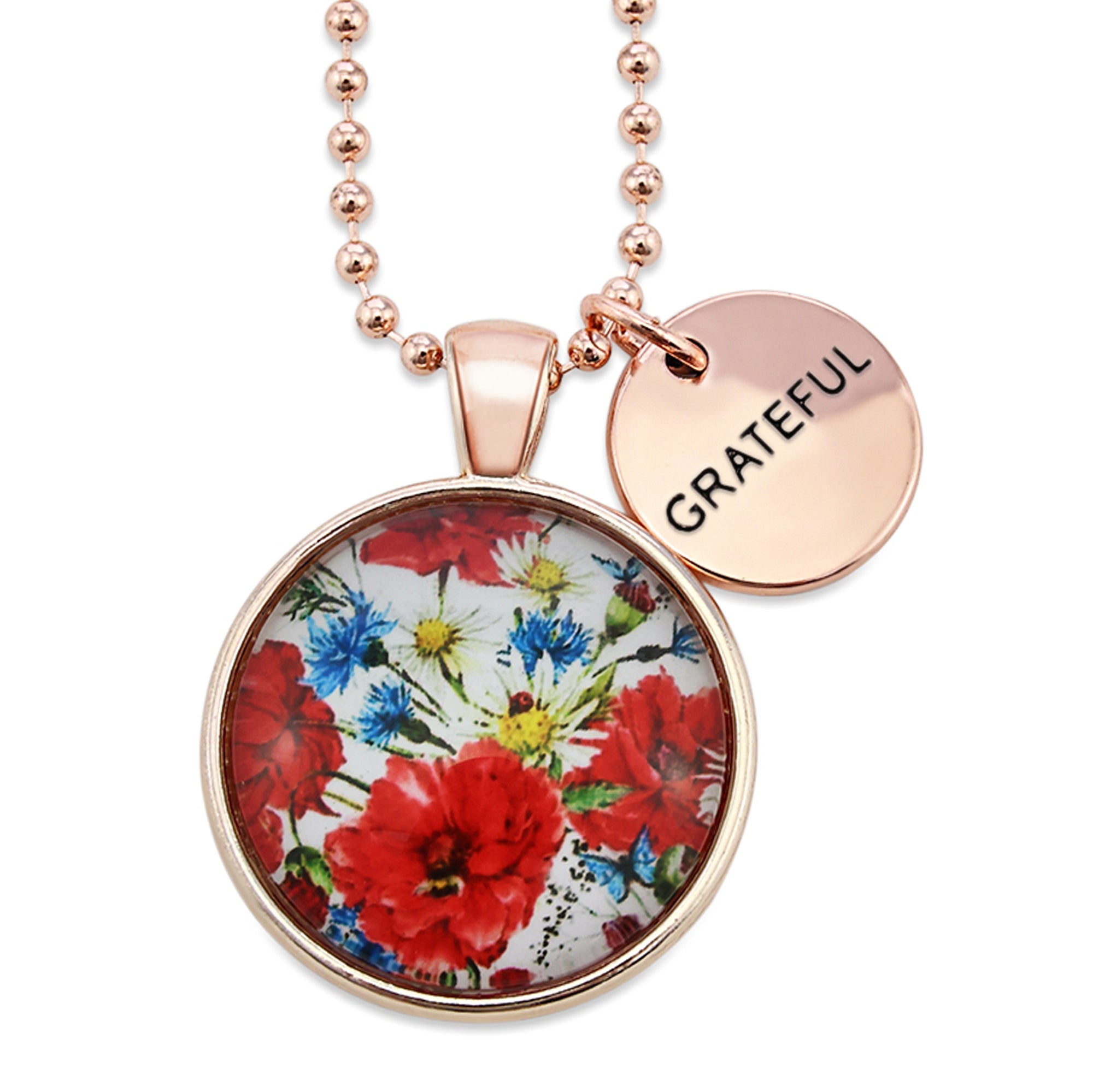POPPIES Collection - Rose Gold 'GRATEFUL' Necklace - Bouquet (10731)