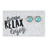 SUMMER - Breathe Relax Enjoy - Rose Gold 12mm Circle Studs - Summer Bay (12113)