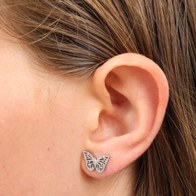 Stainless Steel Earring Studs - Grateful - BUTTERFLY BEAUTIES