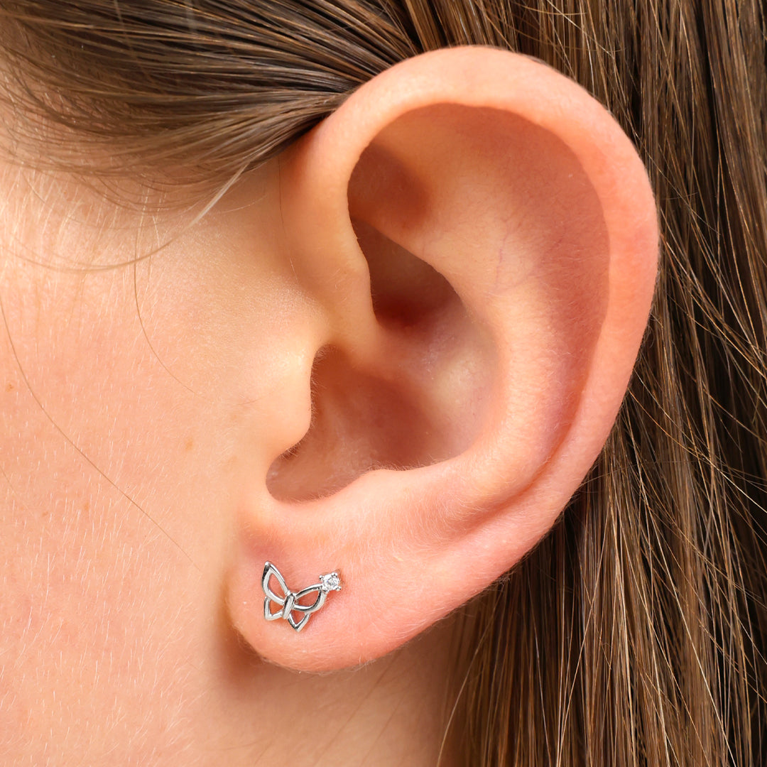 Butterfly Sparkle - Sterling Silver + CZ - She Leaves A Little Sparkle (13041)