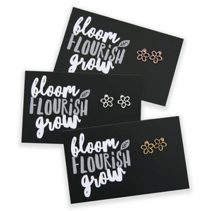 Forever Spring - Bloom Flourish Grow! Daisy Earring Studs - Silver (9509-R)