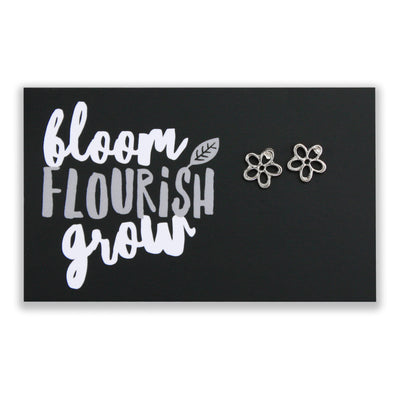 Forever Spring - BLOOM FLOURISH GROW! Daisy Earring Studs - Silver (9509-R)