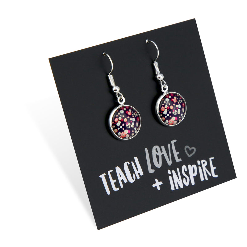 Heart & Soul Collection - Teach Love + Inspire - Bright Silver Dangle Earrings - Charlotte (11515)
