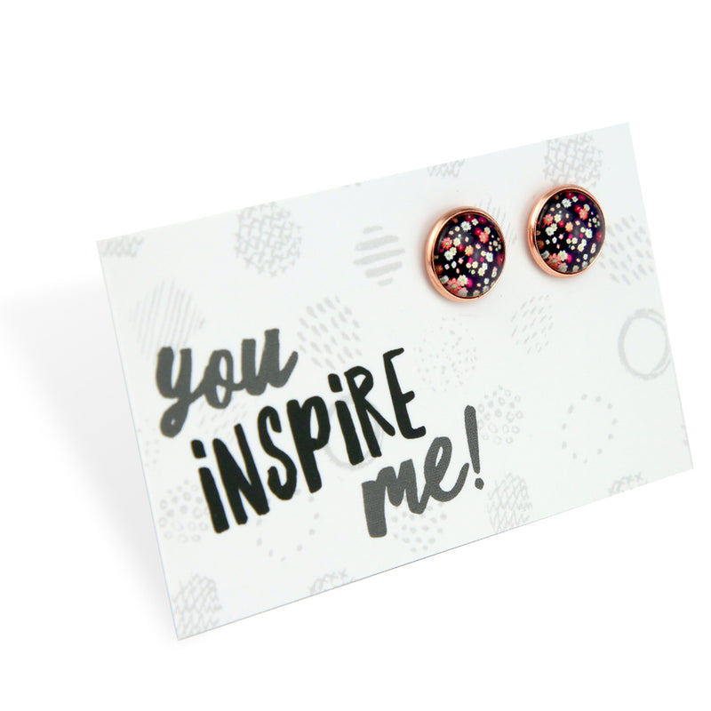 Heart & Soul Collection - You Inspire Me - Rose Gold 12mm Circle Studs - Charlotte (11465)