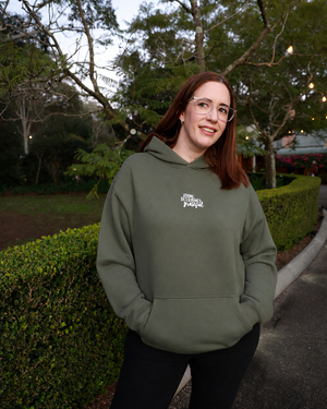 Worthy Beautiful Brave Relaxed Hoodie – Basil Green
