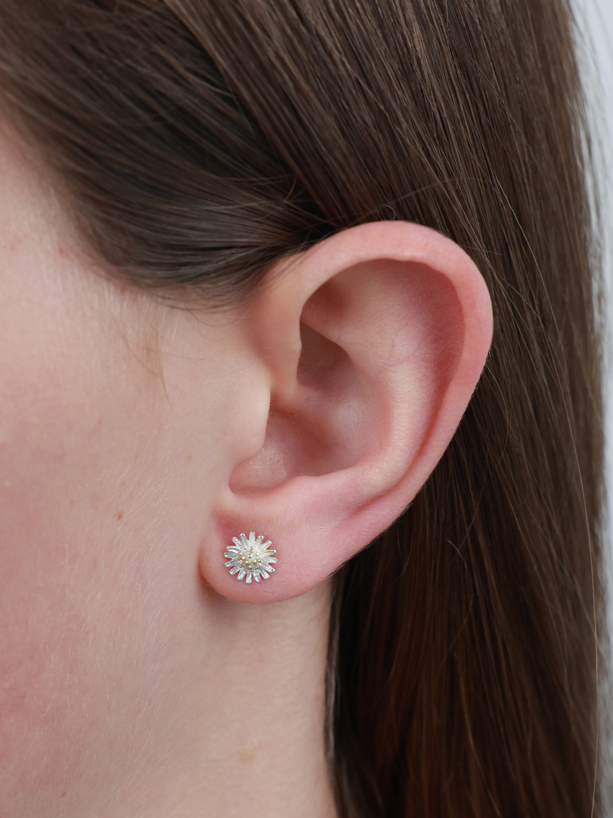 Girl You're Amazing Sterling Silver Stud Earrings - Tiny Daisies