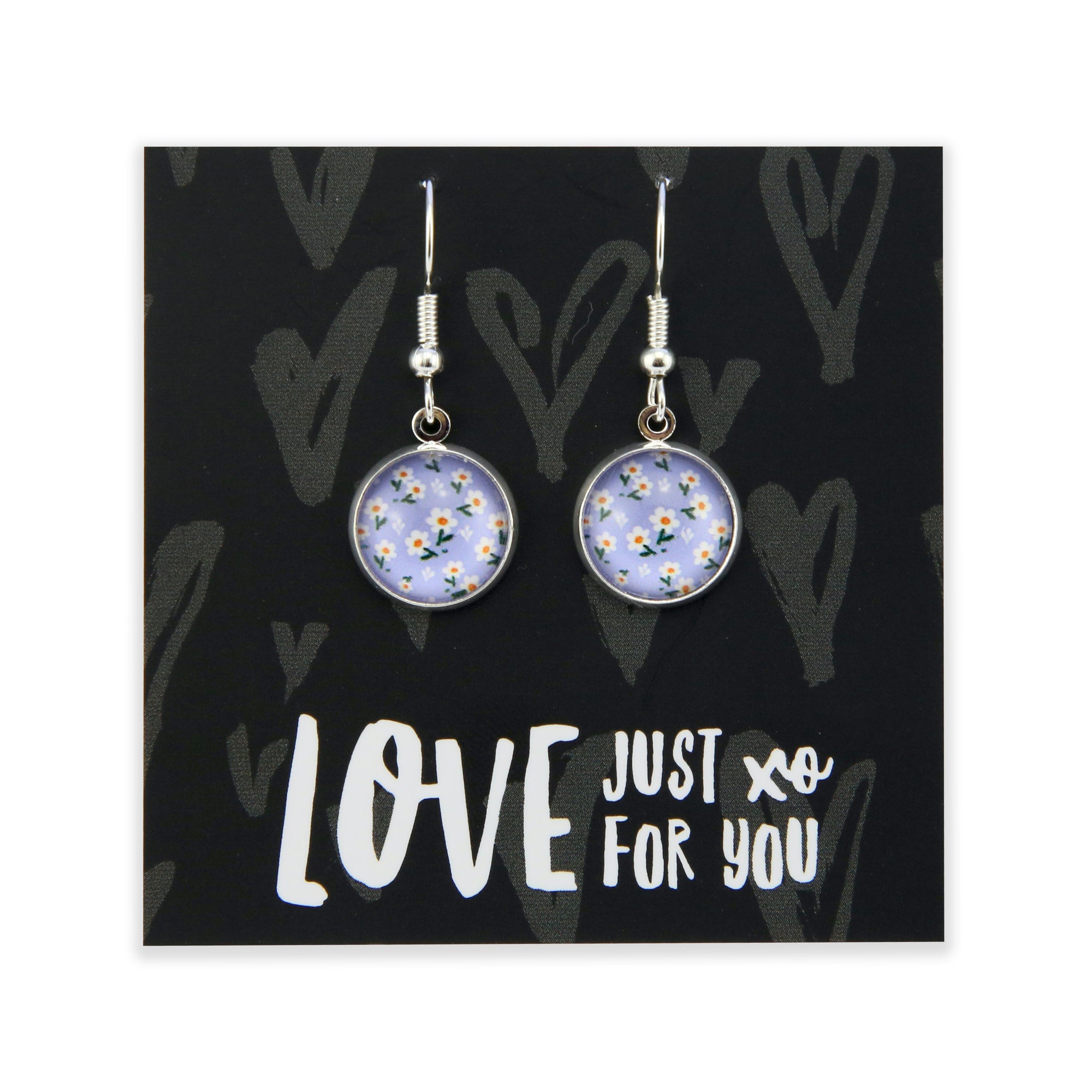 Heart & Soul Collection - Love Just For You - Bright Silver Dangles - Daisy Garden (12744)