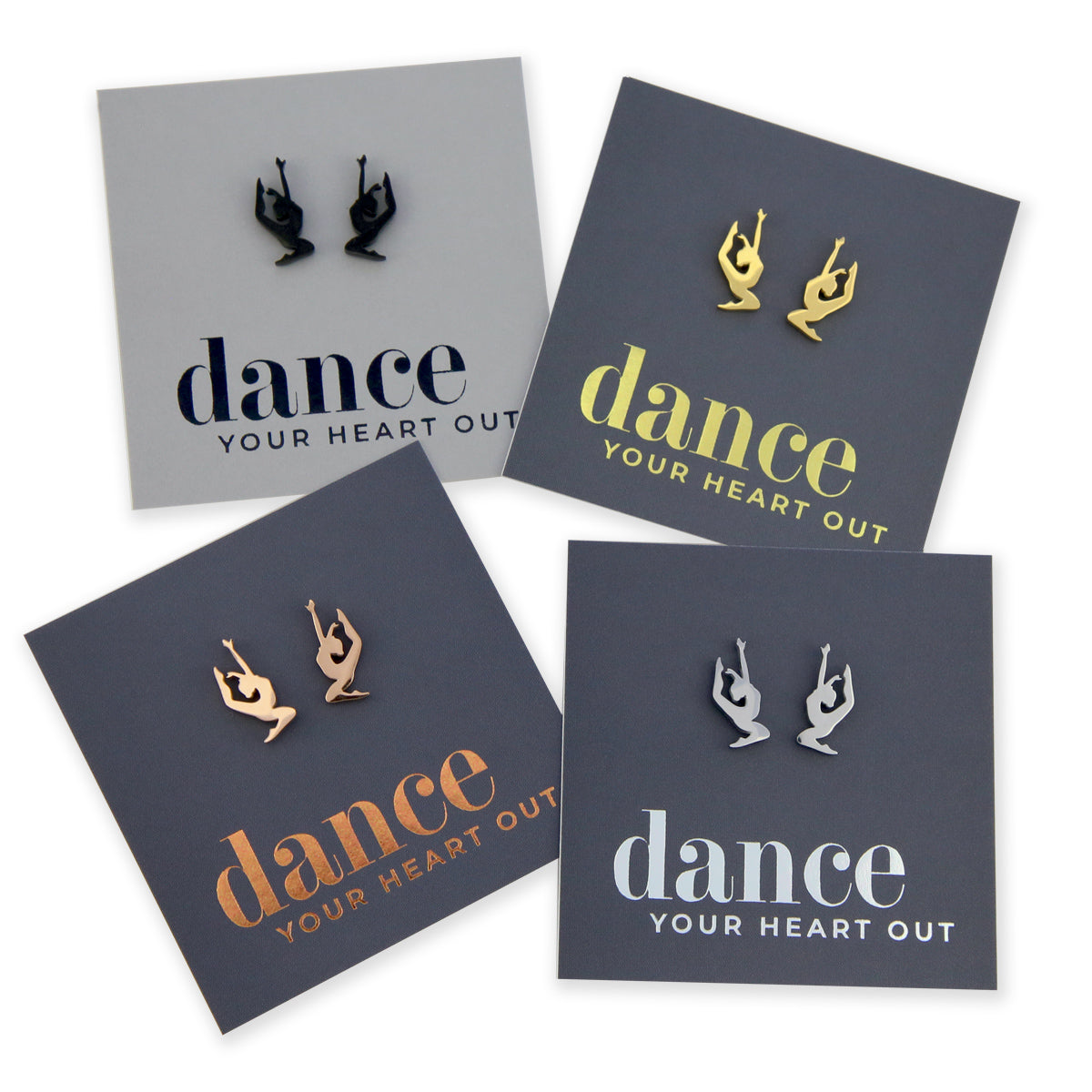 Stainless Steel Earring Studs - Dance Your Heart Out - BEAUTIFUL DANCER