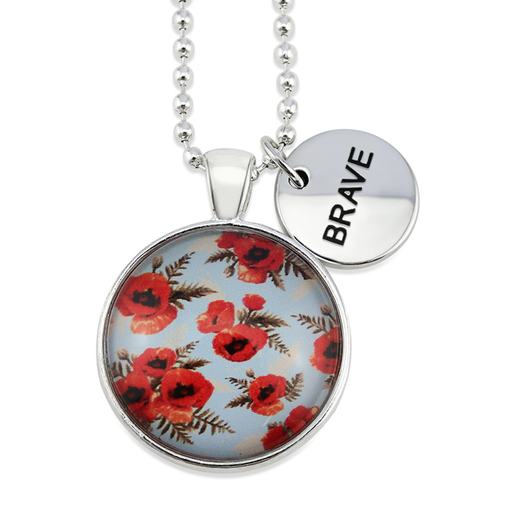 POPPIES Collection - Bright Silver 'BRAVE' Necklace - Dawn (10213)