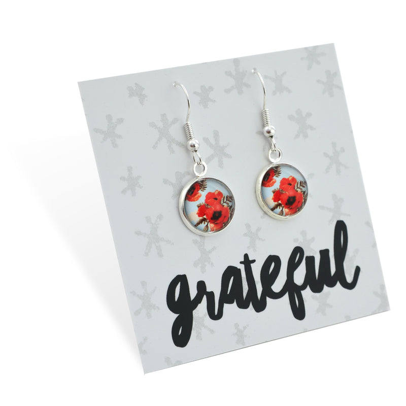 POPPIES Collection - Grateful - Bright Silver Dangle Earrings - Dawn (12852)