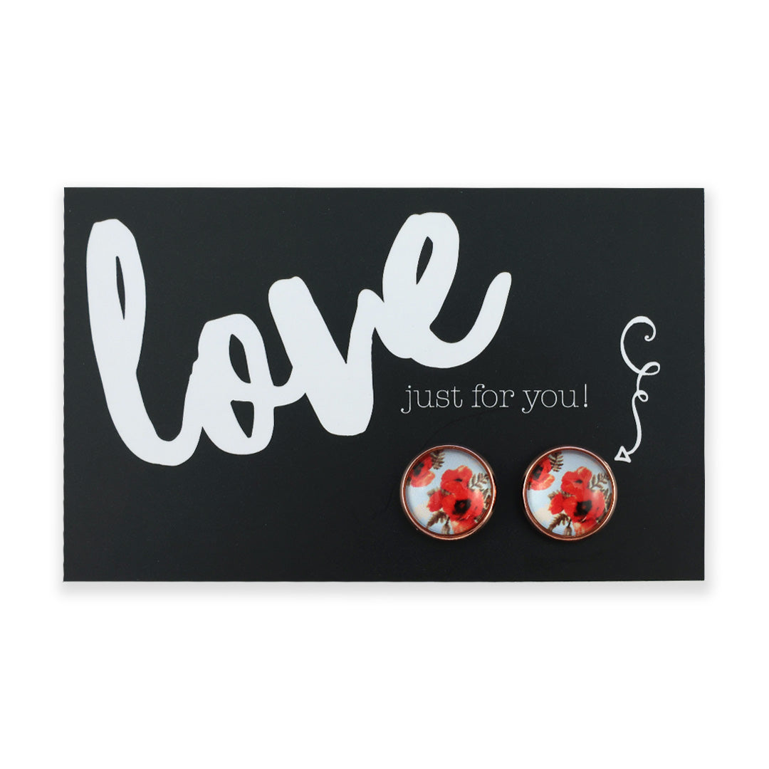 POPPIES Collection - Love Just For You - Rose Gold 12mm Circle Studs - Dawn (12853)