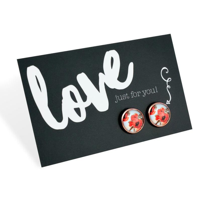 POPPIES Collection - Love Just For You - Rose Gold 12mm Circle Studs - Dawn (12853)