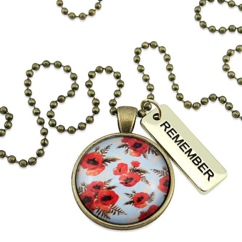 POPPIES Collection - Vintage Gold 'REMEMBER' Necklace - Dawn (10825)