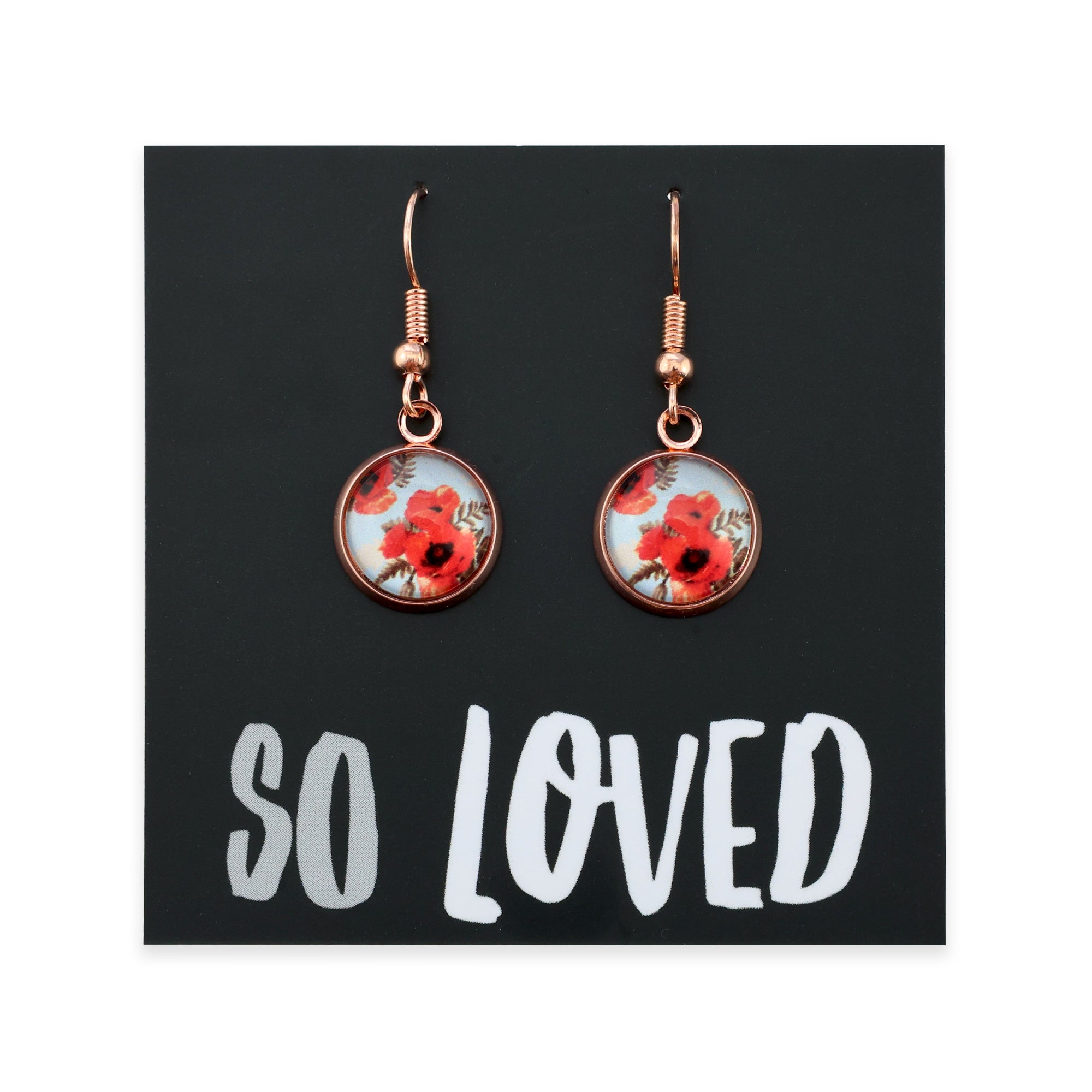 POPPIES Collection - So Loved - Rose Gold Dangle Earrings - Dawn (12855)