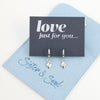 HUGGIES - Love Just For You - Sterling Silver Hoops with Diamond Shaped Charm (8611-R)