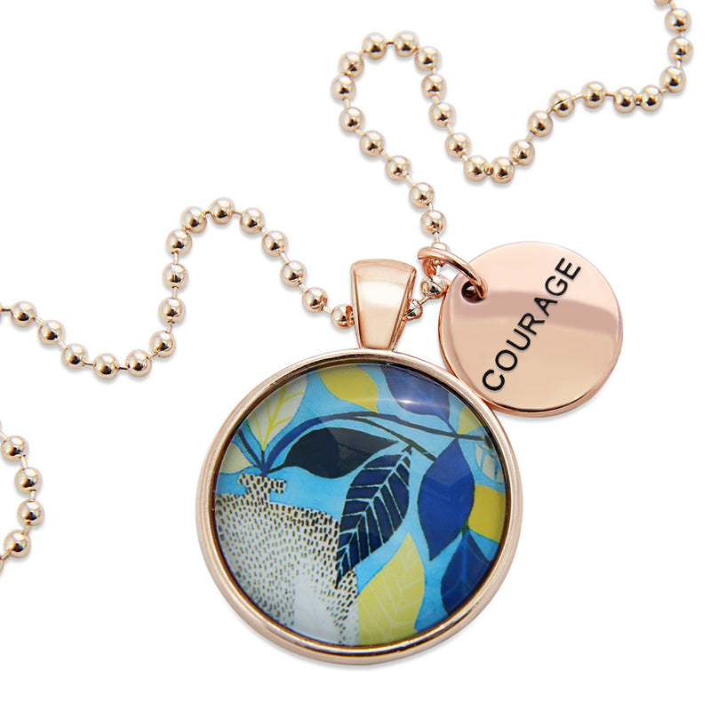 Blue Collection - Rose Gold 'COURAGE' Necklace - Dolce (10445)
