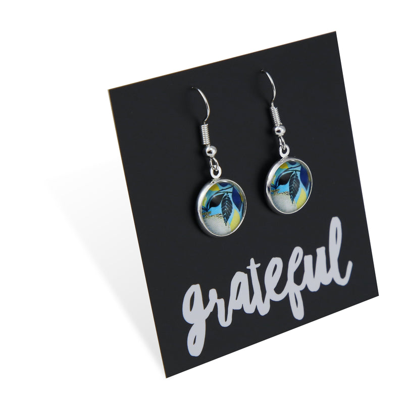Blue Collection - Grateful - Bright Silver Dangle Earrings - Dolce (11931)
