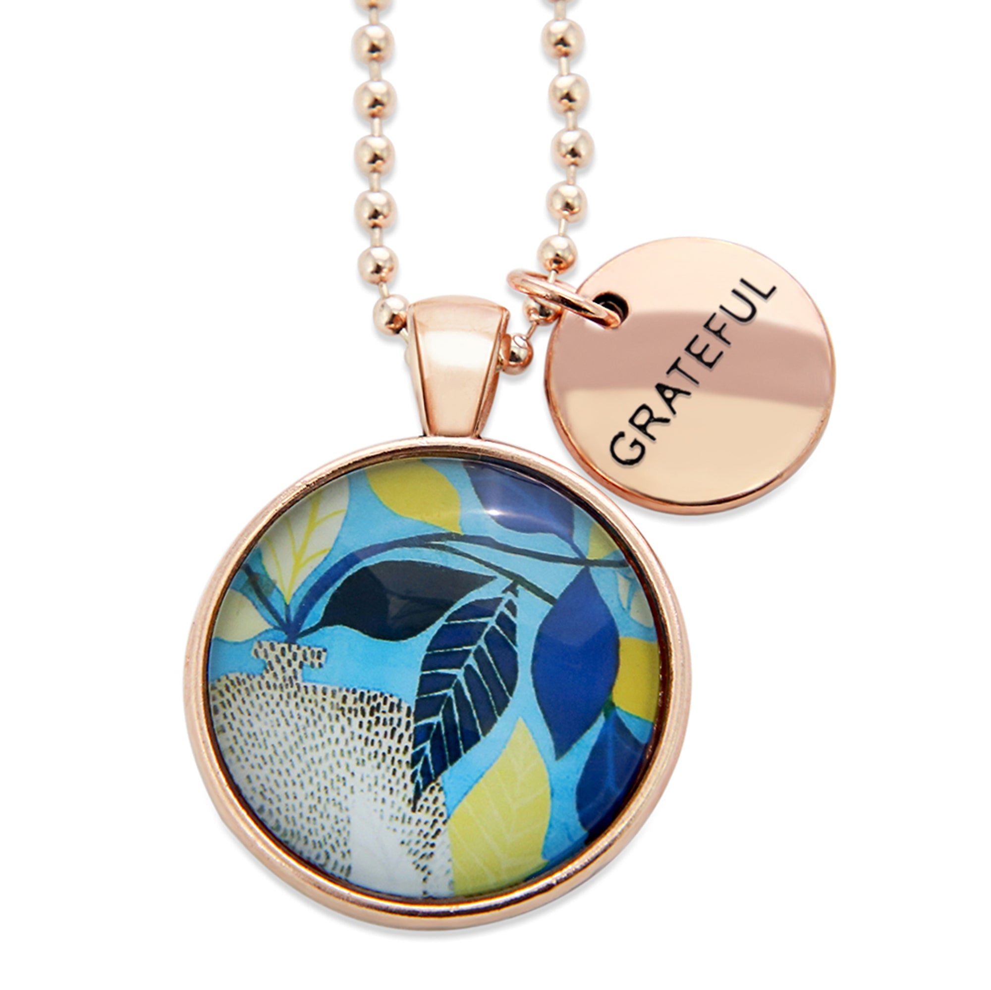 Blue Collection - Rose Gold 'GRATEFUL' Necklace - Dolce (10634)