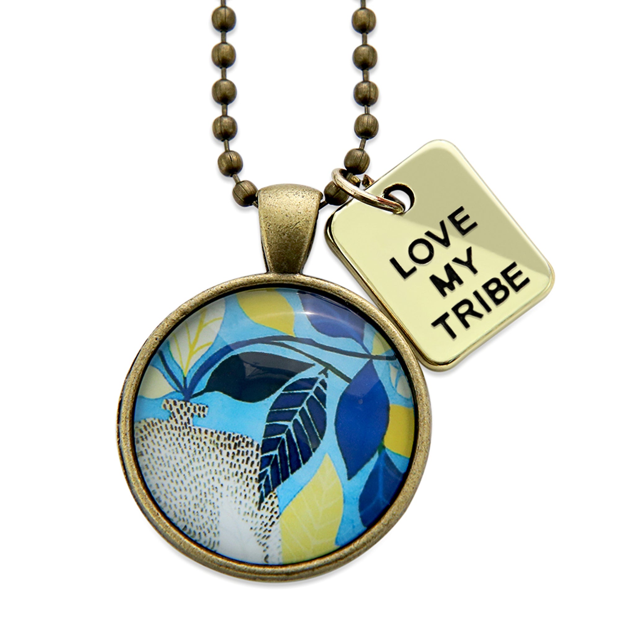 Blue Collection - Vintage Gold 'LOVE MY TRIBE' Necklace - Dolce (10353)