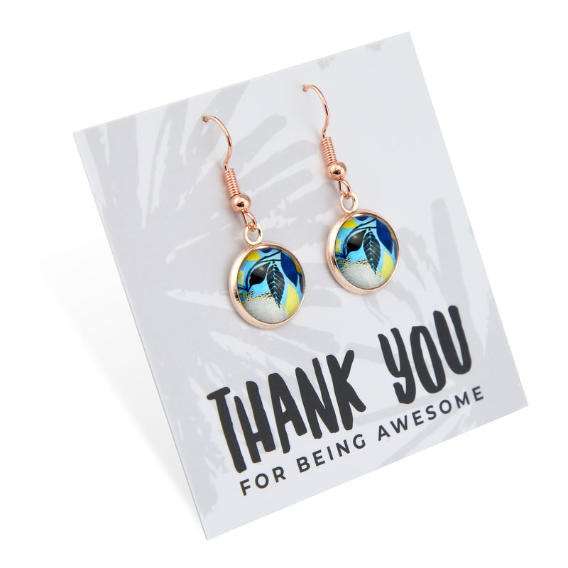 Blue Collection - Thank You For Being Awesome - Rose Gold Dangle Earrings - Dolce (11343)