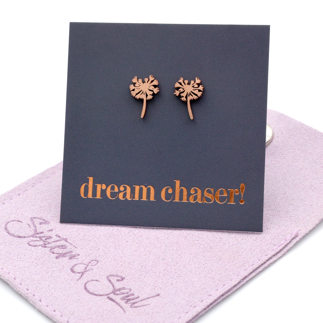 Stainless Steel Earring Studs - Dream Chaser - Dandelions