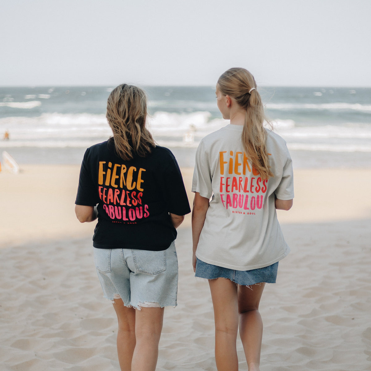 FIERCE FEARLESS FABULOUS - Washed Bone - Heavy Tee