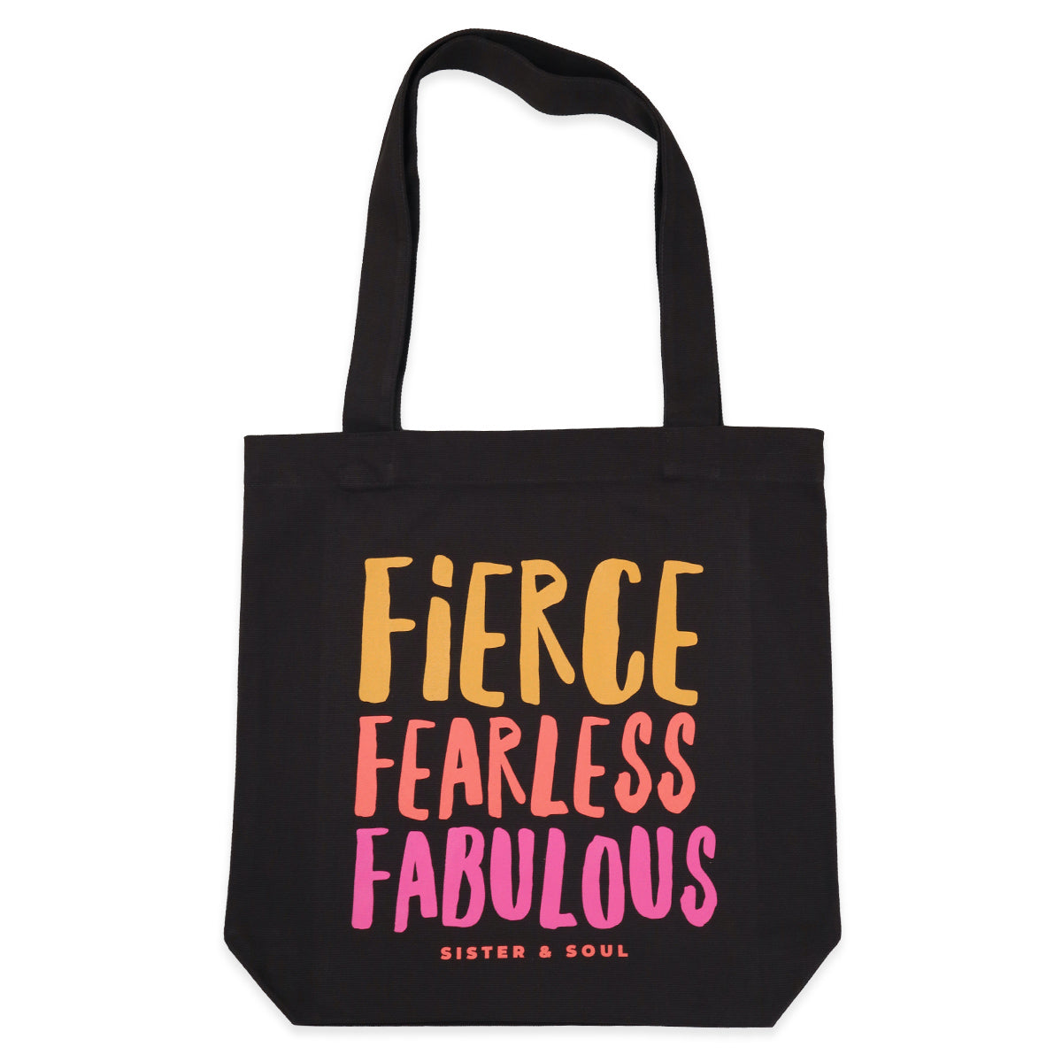 FIERCE FEARLESS FABULOUS - Canvas Tote Bag - Charcoal