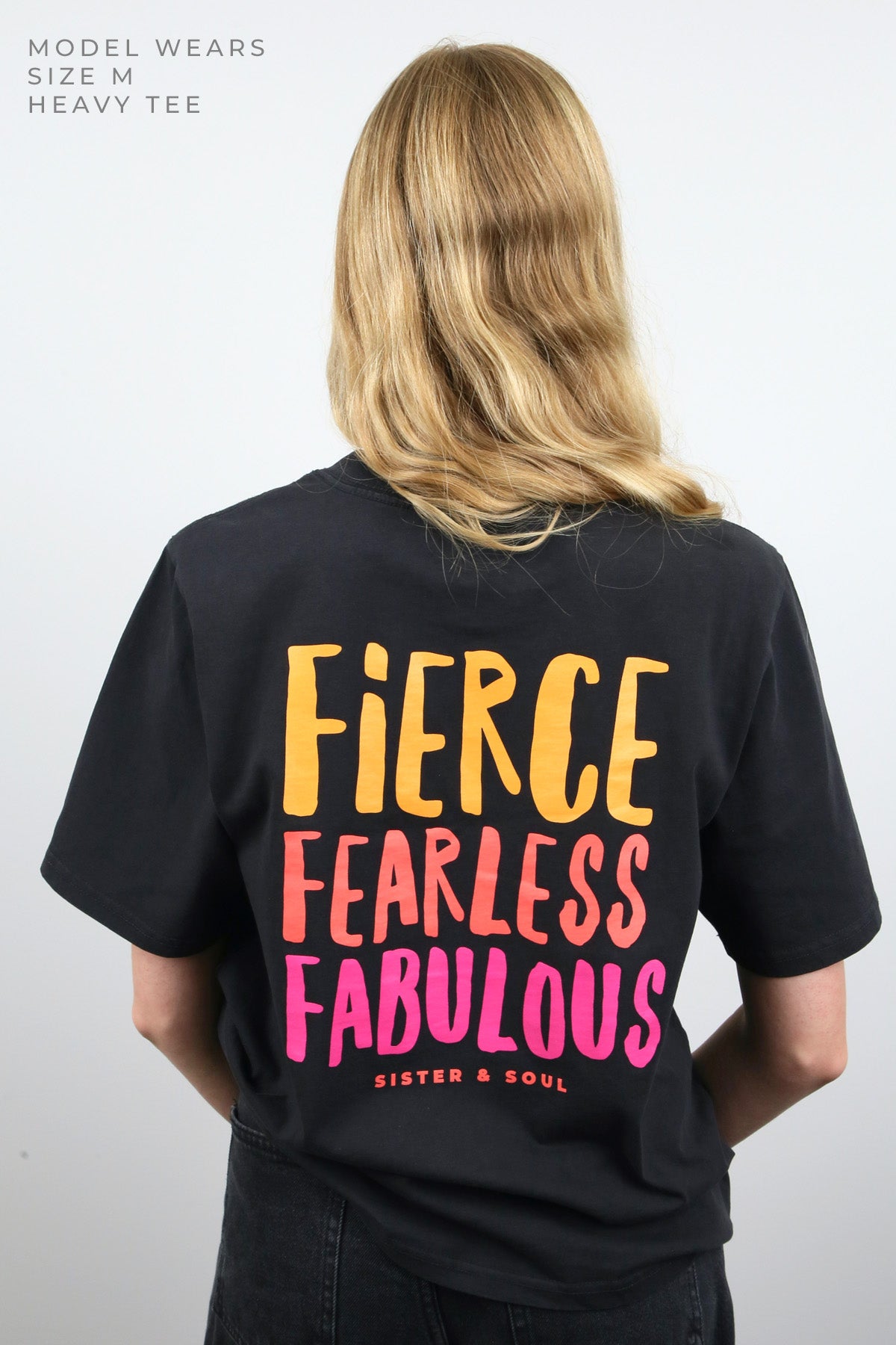 FIERCE FEARLESS FABULOUS - Washed Black-Heavy Tee