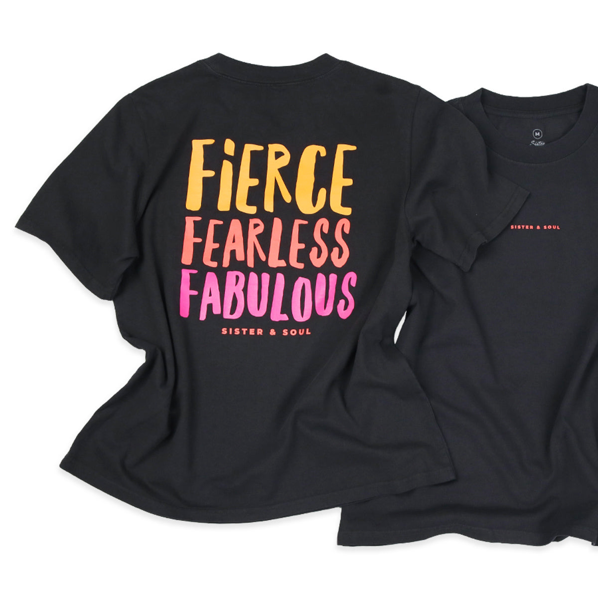 FIERCE FEARLESS FABULOUS - Washed Black-Heavy Tee