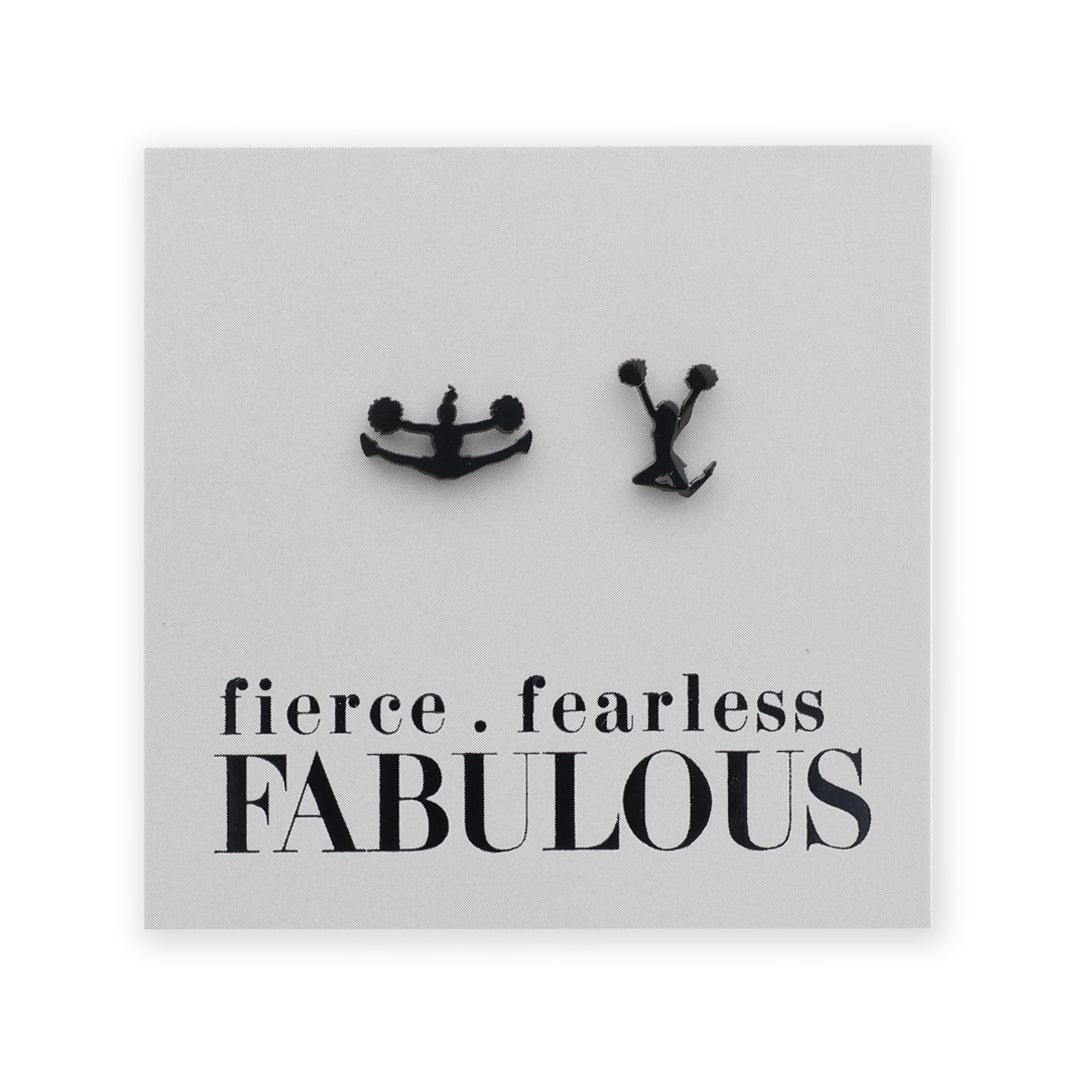 Stainless Steel Earring Studs - Fierce Fearless Fabulous - CHEER