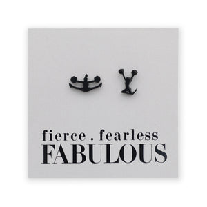Stainless Steel Earring Studs - Fierce Fearless Fabulous - CHEER
