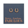 Stainless Steel Earring Studs - Fierce Fearless Fabulous - HORSESHOE
