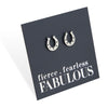 Stainless Steel Earring Studs - Fierce Fearless Fabulous - HORSESHOE