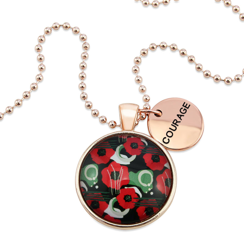 POPPIES Collection - Rose Gold 'COURAGE' Necklace - Flanders (10515)