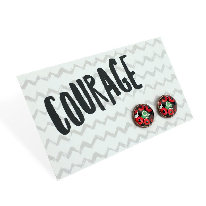 POPPIES Collection - Courage - Vintage Copper 12mm Circle Studs - Flanders (12353)