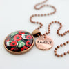 POPPIES Collection - Vintage Copper 'FAMILY' Necklace - Flanders (10241)